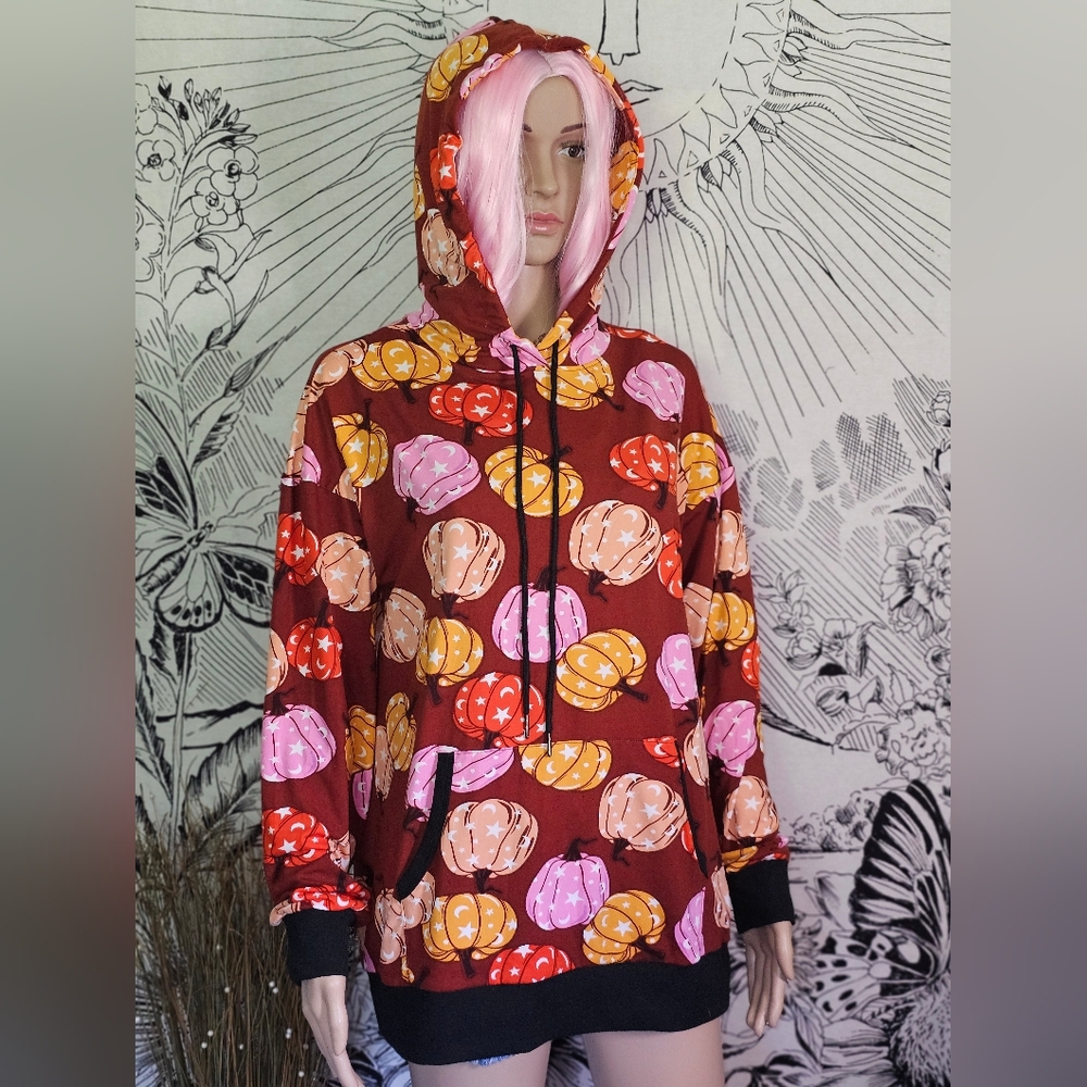 NWT Lildy SM Colorful Pumpkin Halloween Super Soft Hoodie